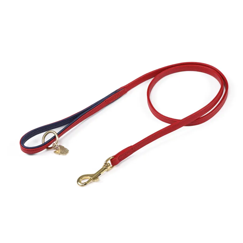 Shires Digby and Fox Padded Leather Dog Lead - Scarlett